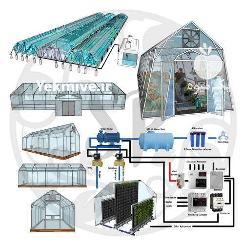 فروش طراحی ، ساخت و نصب انواع گلخانه خانگی در تهران در گروه سازنده - گلخانه باغ مدرن سالن صنعتی سوله انبار در یکمیوه -عکس1