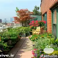 فضای سبز تراس در باغ گل در گروه خدمات باغبانی در یکمیوه