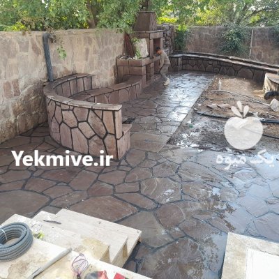 اجرای سنگ لاشه در گروه سازنده در یکمیوه -عکس1