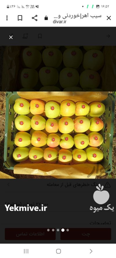 سیب لبنان پاییزی در اهر  در گروه خرید و فروش سیب در یکمیوه -عکس2