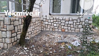 پیمانکاری سنگ مالون شریفی اجرای ستون در بومهن در گروه سازنده در یکمیوه -عکس1