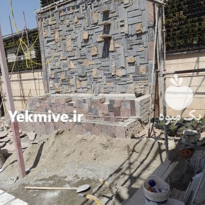 اجرای سنگ لاشه شماره تماس در گروه سازنده در یکمیوه -عکس1
