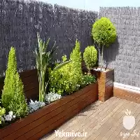 گلدان فلاورباکس چوبی ترموود با چوب در تهران در گروه خرید و فروش گیاهان زینتی در یکمیوه