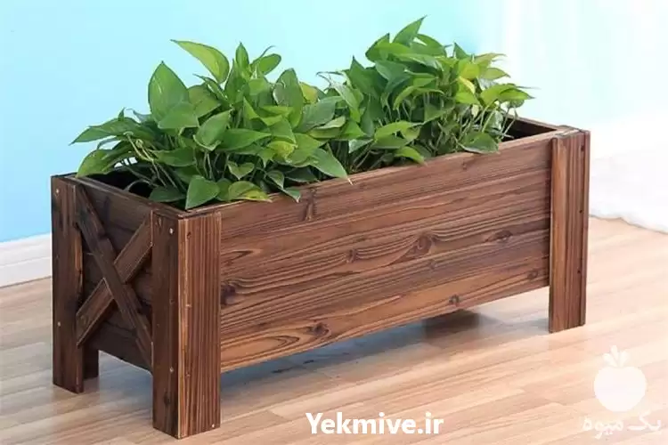 فروش فلاور باکس گلدان چوبی ترمو در تهران در گروه خرید و فروش گلدان در یکمیوه -عکس1