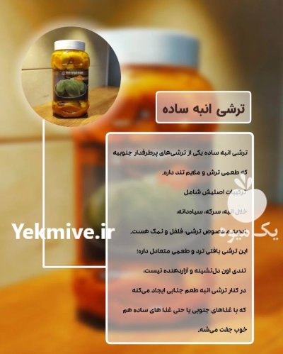 فروش و معرفی بهترین ترشیجات در بوشهر در گروه محصولات ترشی در یکمیوه -عکس3