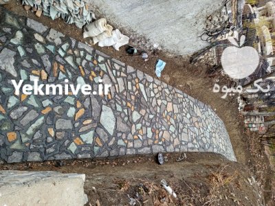 اجرای سنگ ورقه ای فروشی سنگ در بومهن در گروه سازنده در یکمیوه -عکس1
